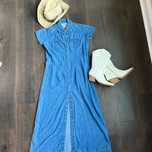Southwest canyon Denim Maxi Dress